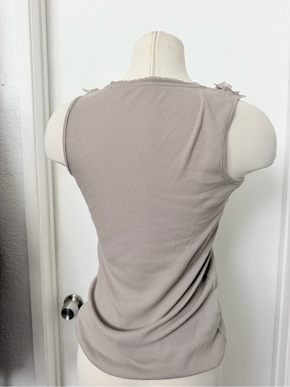 INC International Concepts Taupe Floral Appliqué Tank Top - Picture 5 of 6